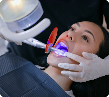 Close up of a patient getting dental fillings.